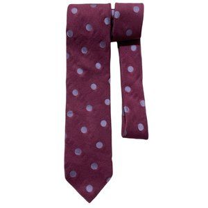 TED BAKER Pink Polka Dot Silk Slim Tie USA 60"/ 2" EC